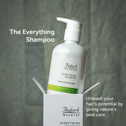 Anherb Natural Everything Shampoo - 300ml | Olive, Amla, Shikakai, Neem, Aloe Vera Blend