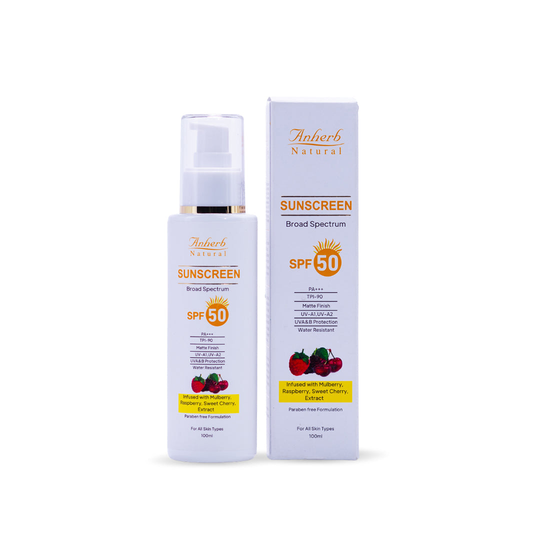 Anherb SPF 50 Sunscreen Lotion, UVA &amp; UVB Protection| Broad Spectrum PA+++ Sunscreen | 100ml